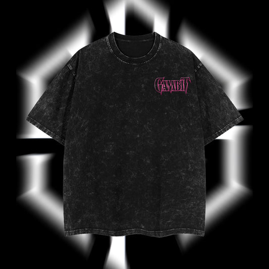 The Card Master "Gambit" Marvel MCU Edition Double Printed Oversize Lightweight Acid Washed T-Shirt