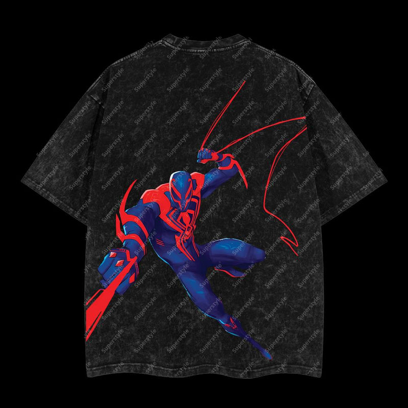 Miguel O’Hara Spider-Man 2099 - Marvel MCU Edition Double Printed Oversize Lightweight Acid Washed T-Shirt