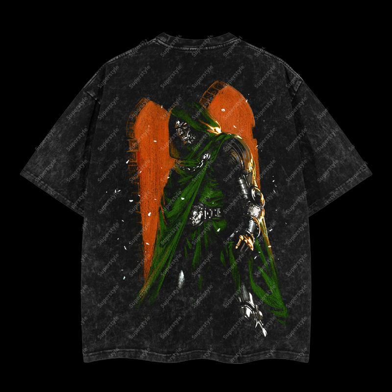Doctor Doom "The Masked Tyrant" Marvel MCU Edition Double Printed Oversize Lightweight Acid Washed T-Shirt