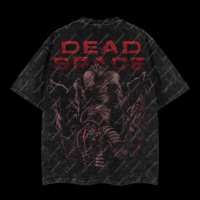 Dead Space: Necromorph Encounter Edition Double Printed Oversize Lightweight Acid Washed T-Shirt