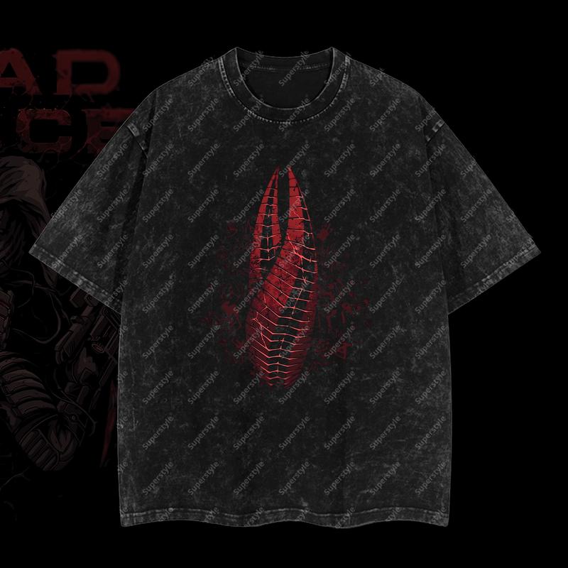 Dead Space: Necromorph Encounter Edition Double Printed Oversize Lightweight Acid Washed T-Shirt