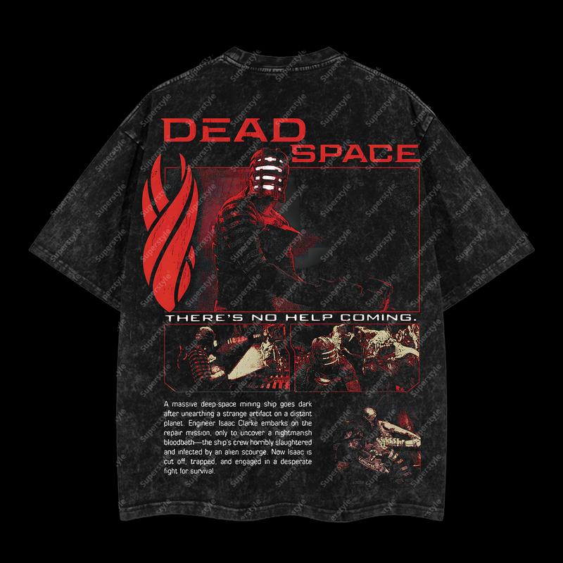 Dead Space: No Help Coming "Cut off their limbs" Edition Double Printed Oversize Lightweight Acid Washed T-Shirt