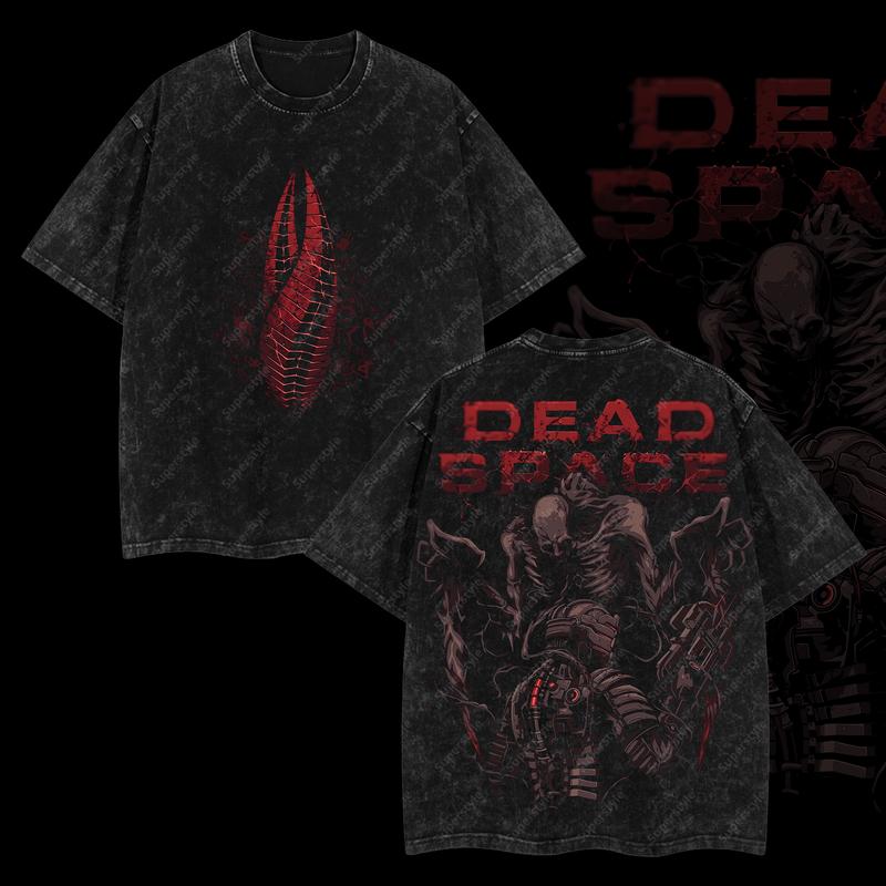 Dead Space: Necromorph Encounter Edition Double Printed Oversize Lightweight Acid Washed T-Shirt