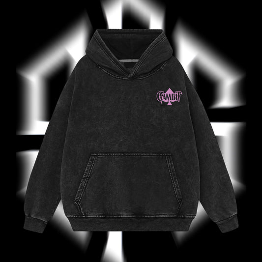 The Card Master "Gambit" Marvel MCU Edition Double Printed Oversize Lightweight Acid Washed Hoodie