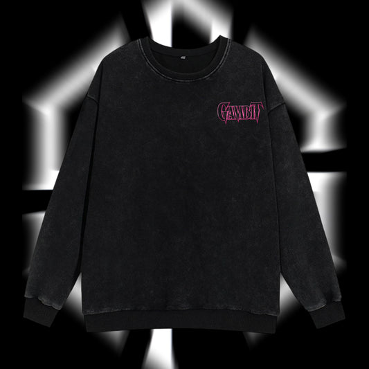 The Card Master "Gambit" Marvel MCU Edition Double Printed Oversize Lightweight Acid Washed Sweater