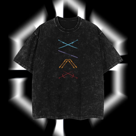 Teenage Mutant Ninja Turtles - Ninja Turtles Movies Film Edition Double Printed Oversize Lightweight Acid Washed Tee T-shirt