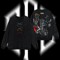 Teenage Mutant Ninja Turtles - Ninja Turtles Movies Film Edition Double Printed Oversize Lightweight Acid Washed Sweater