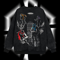 Teenage Mutant Ninja Turtles - Ninja Turtles Movies Film Edition Double Printed Oversize Lightweight Acid Washed Sweater