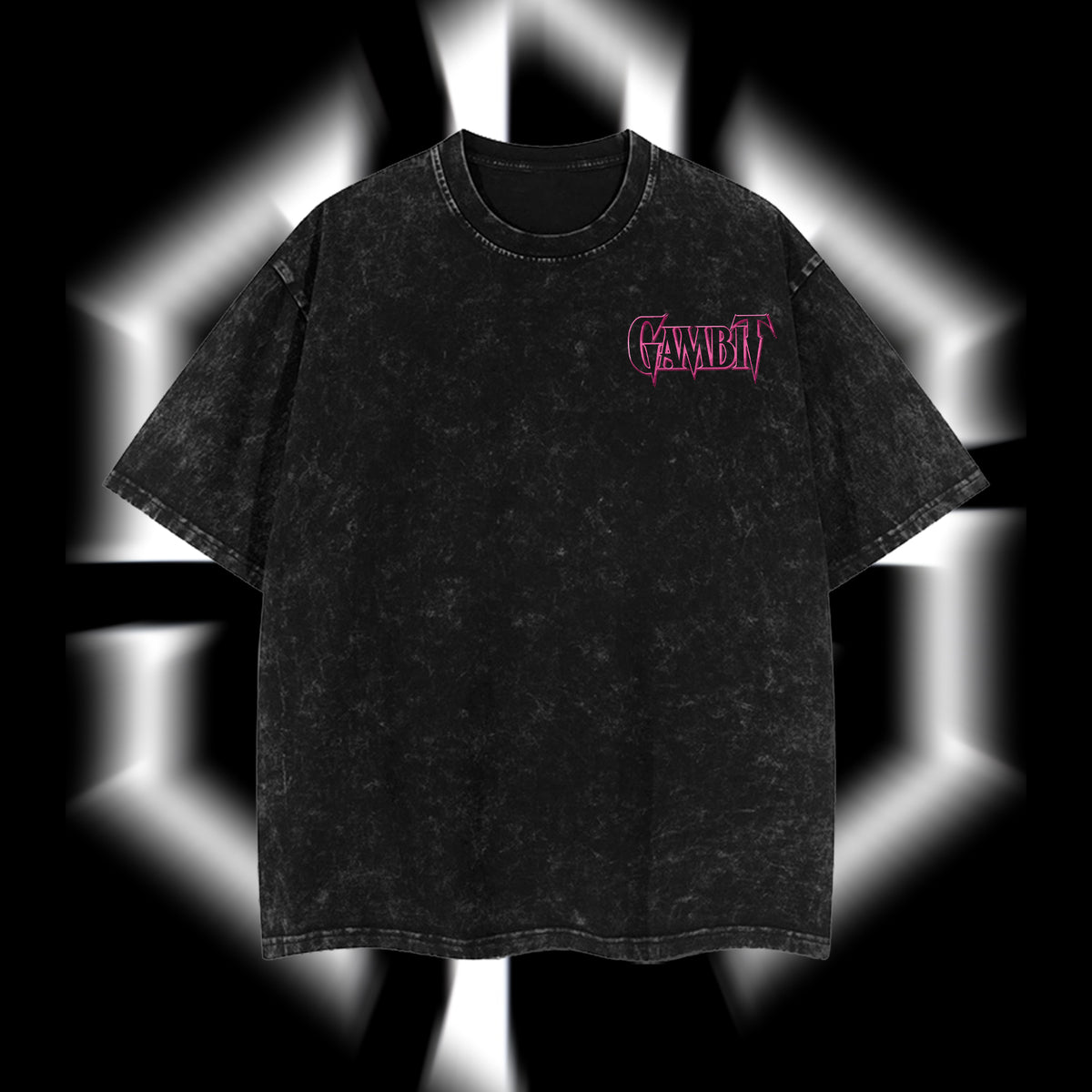 The Card Master "Gambit" Marvel MCU Edition Double Printed Oversize Lightweight Acid Washed T-Shirt