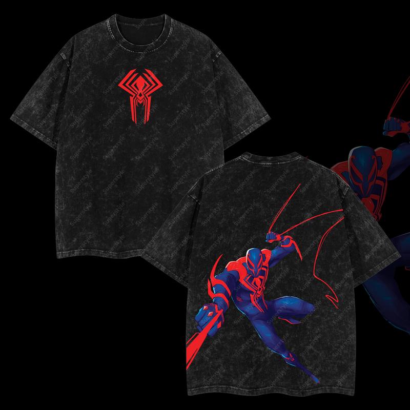 Miguel O’Hara Spider-Man 2099 - Marvel MCU Edition Double Printed Oversize Lightweight Acid Washed T-Shirt