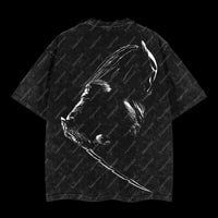 Intergalactic Hunter Yautja "Predator" Edition Double Printed Oversize Lightweight Acid Washed T-Shirt