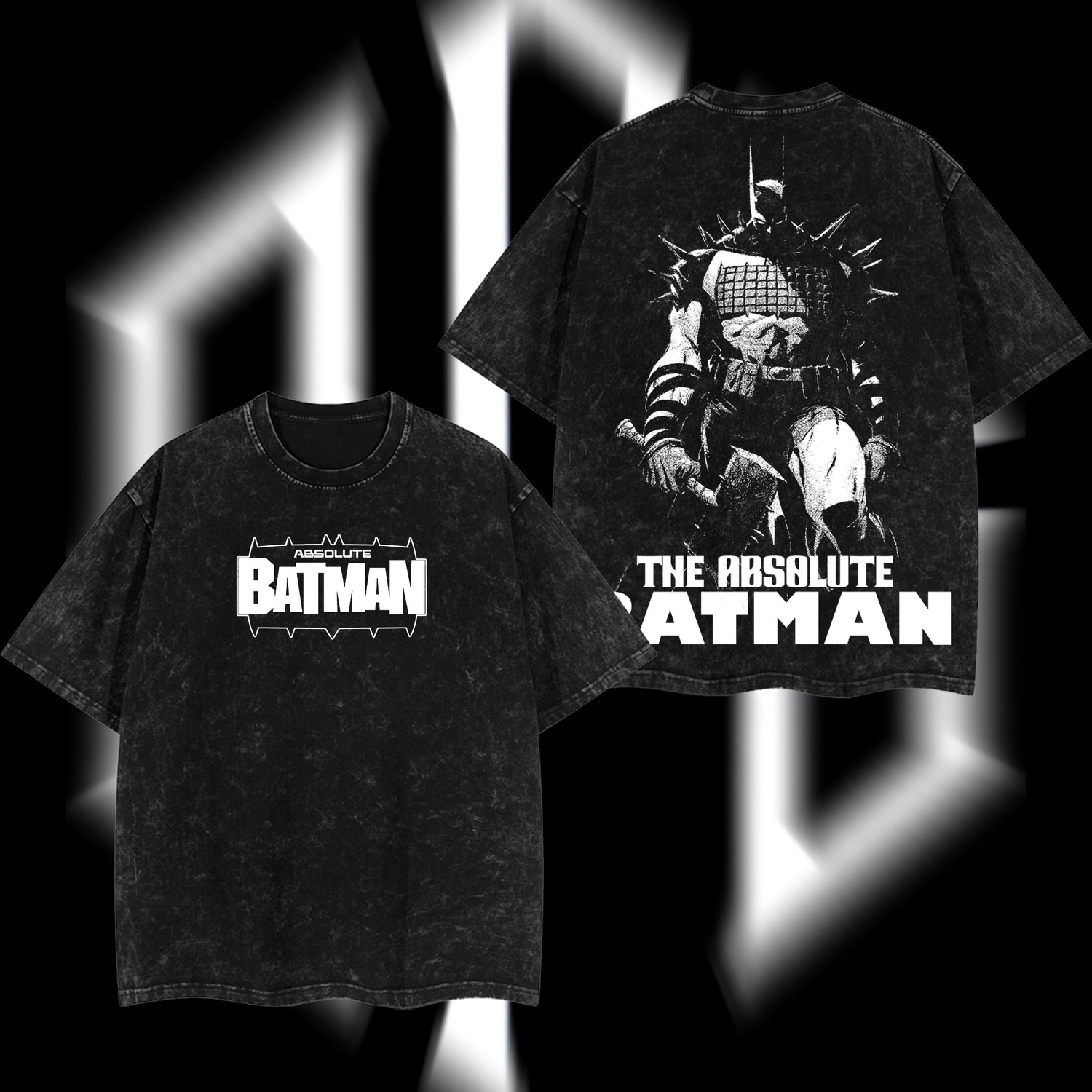 The Dark Knight "Absolute Batman" - The Gotham Guardian Hero Verse DC Comics Edition Double Printed Oversize Lightweight Acid Washed Tee