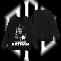 The Dark Knight "Absolute Batman" - The Gotham Guardian Hero Verse DC Comics Edition Double Printed Oversize Lightweight Acid Washed Sweater