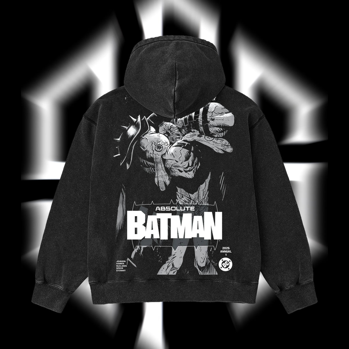 The Dark Knight "Absolute Batman" - The Gotham Guardian Hero Verse DC Comics Edition Double Printed Oversize Lightweight Acid Washed Hoodie