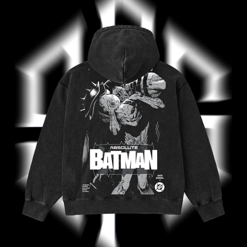 The Dark Knight "Absolute Batman" - The Gotham Guardian Hero Verse DC Comics Edition Double Printed Oversize Lightweight Acid Washed Hoodie
