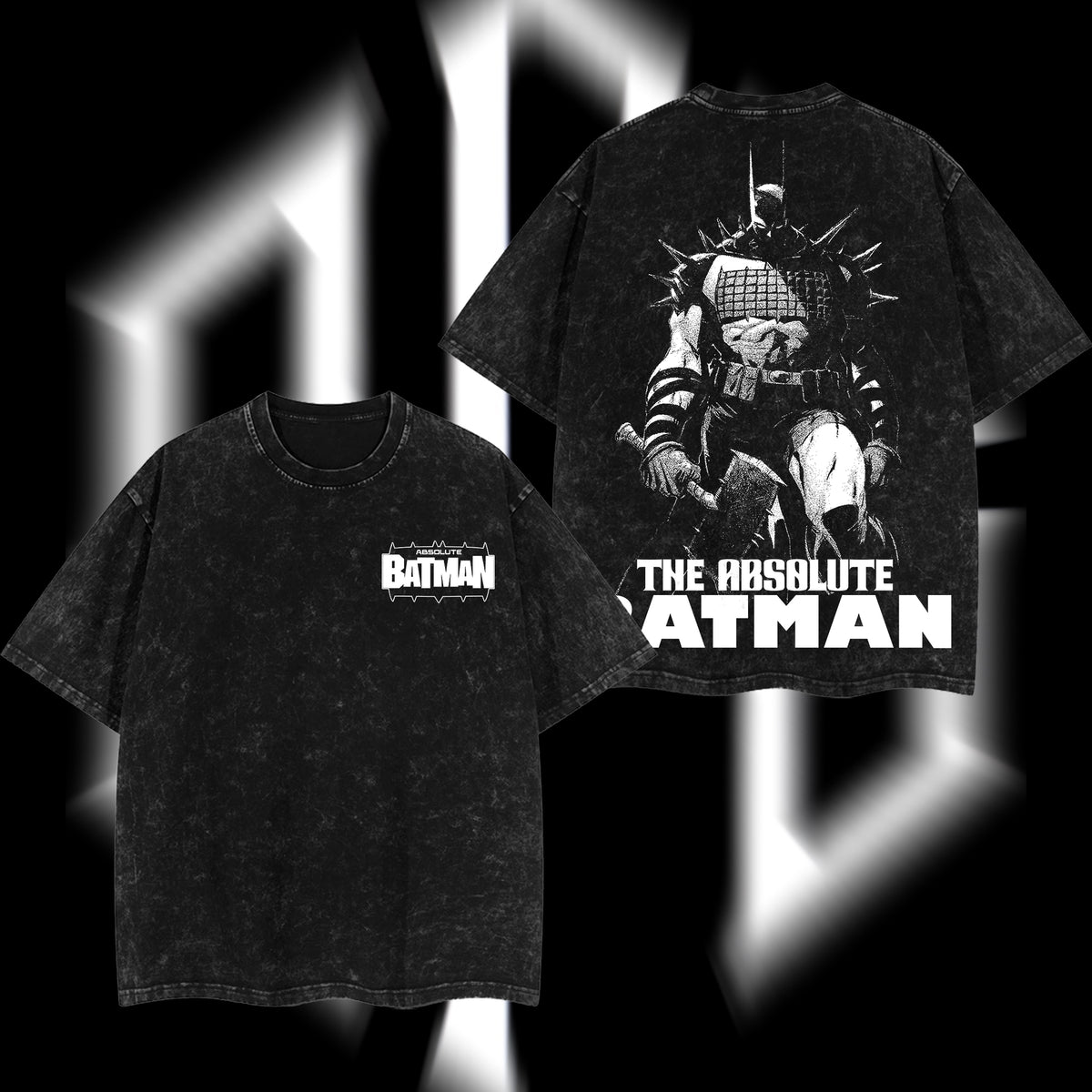 The Dark Knight "Absolute Batman" - The Gotham Guardian Hero Verse DC Comics Edition Double Printed Oversize Lightweight Acid Washed Tee