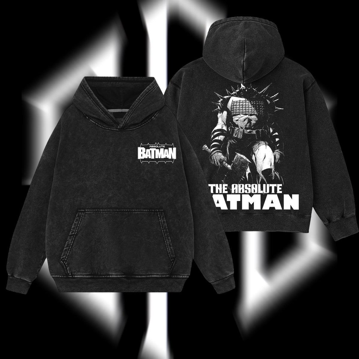 The Dark Knight "Absolute Batman" - The Gotham Guardian Hero Verse DC Comics Edition Double Printed Oversize Lightweight Acid Washed Hoodie