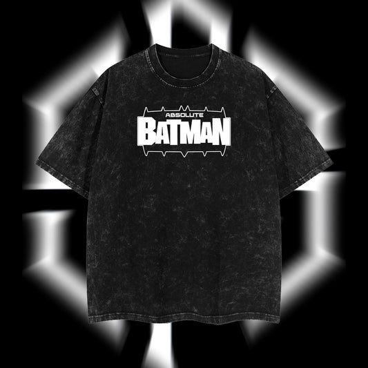 The Dark Knight "Absolute Batman" - The Gotham Guardian Hero Verse DC Comics Edition Double Printed Oversize Lightweight Acid Washed Tee