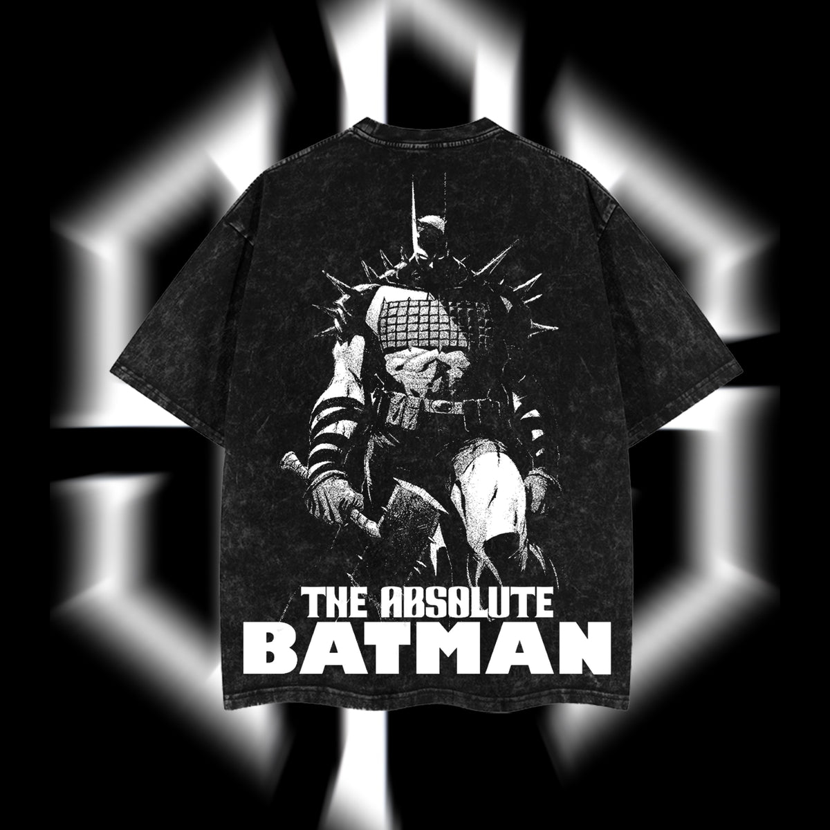 The Dark Knight "Absolute Batman" - The Gotham Guardian Hero Verse DC Comics Edition Double Printed Oversize Lightweight Acid Washed Tee