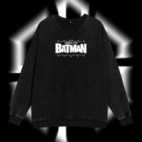 The Dark Knight "Absolute Batman" - The Gotham Guardian Hero Verse DC Comics Edition Double Printed Oversize Lightweight Acid Washed Sweater
