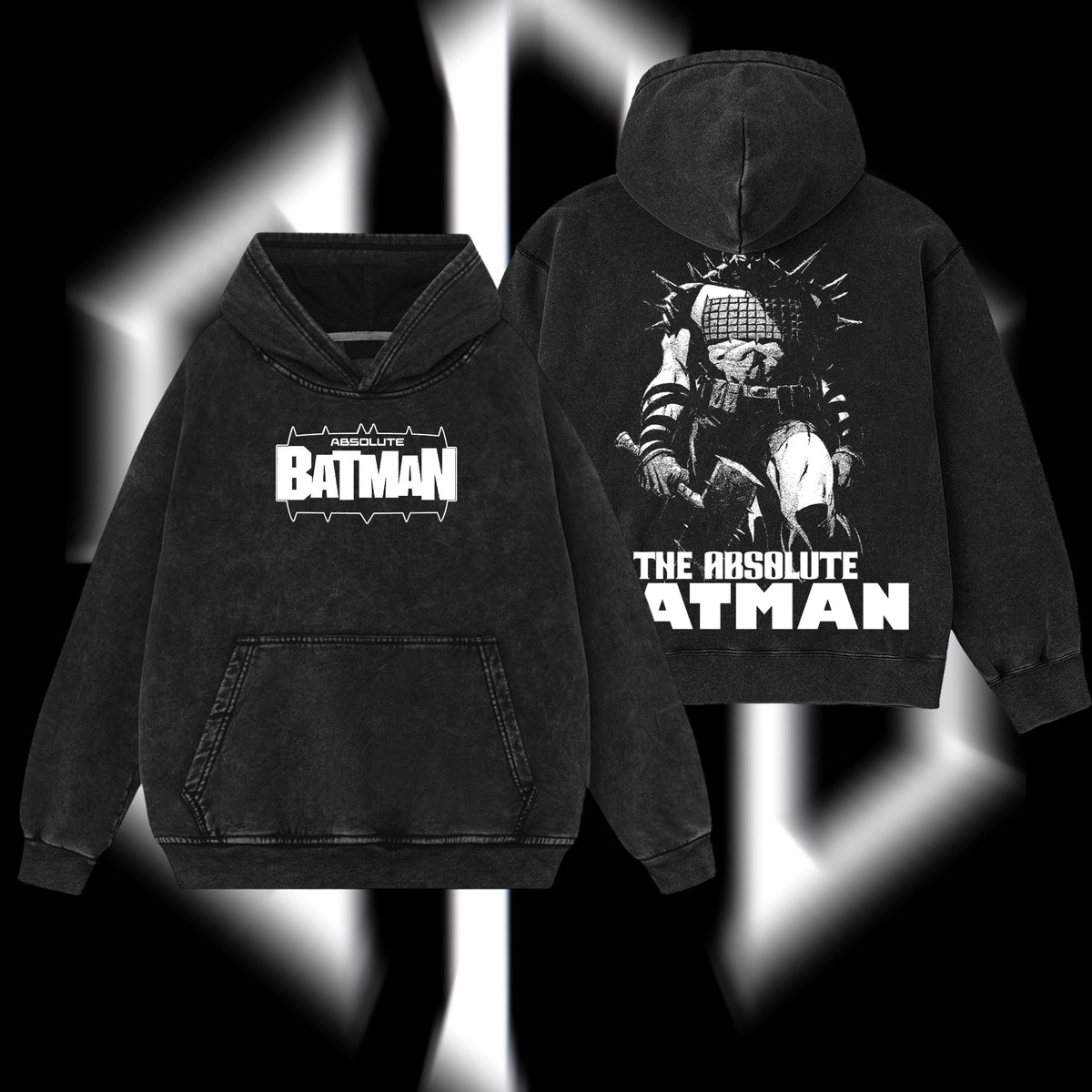 The Dark Knight "Absolute Batman" - The Gotham Guardian Hero Verse DC Comics Edition Double Printed Oversize Lightweight Acid Washed Hoodie