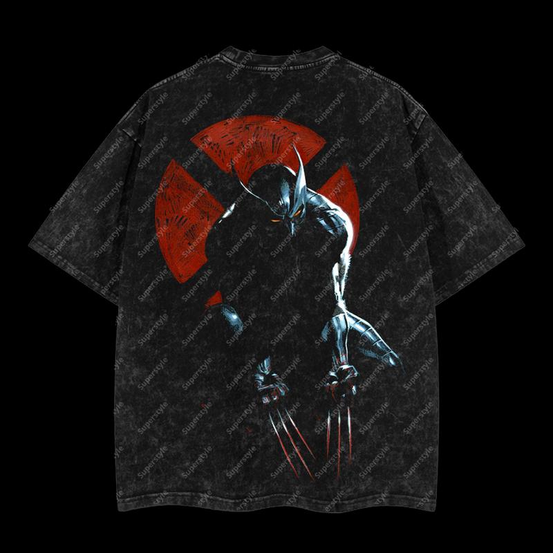 Clawborn Weapon X "Wolverine" - X Force Marvel MCU superhero Edition Double Printed Oversize Lightweight Acid Washed T-Shirt