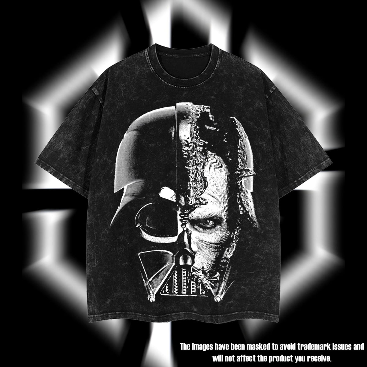 Anakin Skywalker "The Chosen One" Darth Vader Star Wars Edition Double-Printed Oversize Lightweight Acid-Washed Premium Cotton T-Shirt