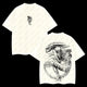 Xenomorph Alien Horror Screamer Alien vs. Predator AVP Edition Double Printed Oversize Lightweight Acid Washed T-Shirt