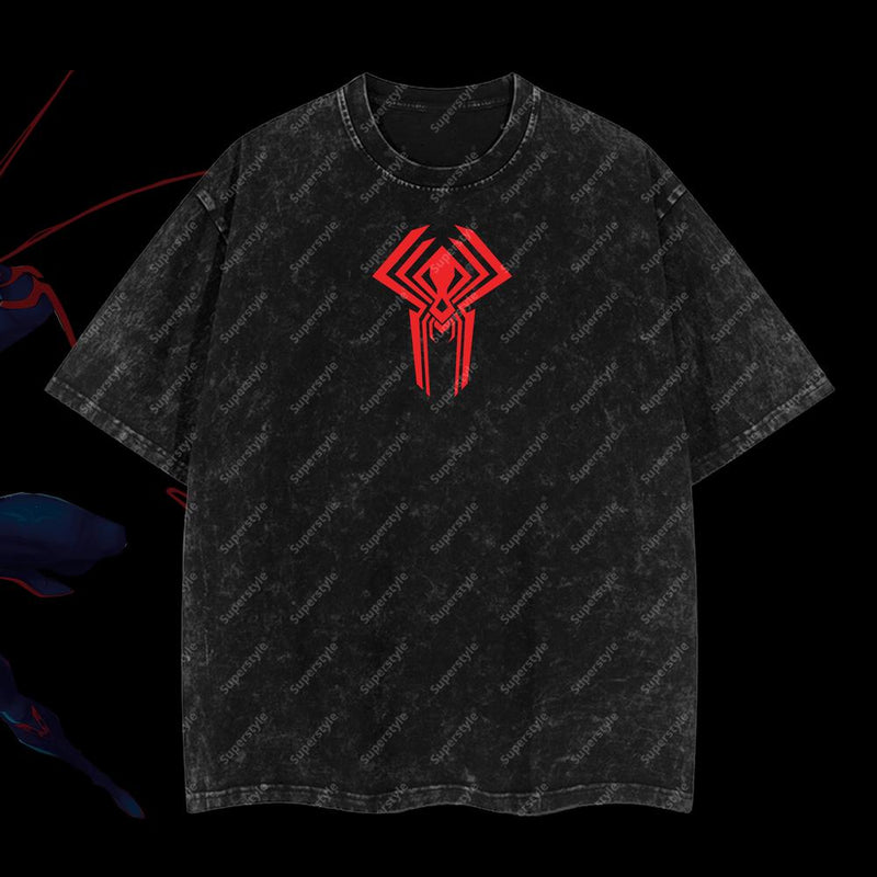 Miguel O’Hara Spider-Man 2099 - Marvel MCU Edition Double Printed Oversize Lightweight Acid Washed T-Shirt