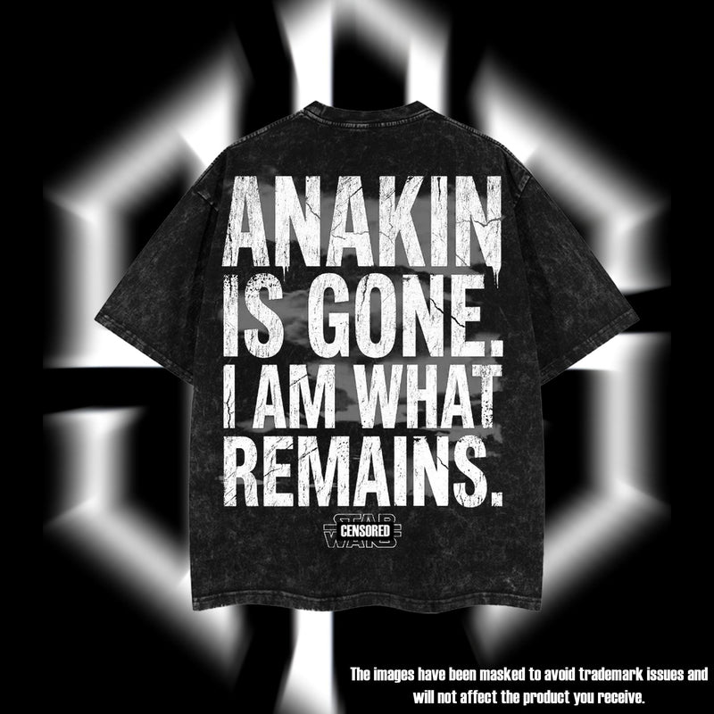 Anakin Skywalker "The Chosen One" Darth Vader Star Wars Edition Double-Printed Oversize Lightweight Acid-Washed Premium Cotton T-Shirt