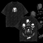 Super Ultimate "Predator" Jungle Hunter Alien vs. Predator AVP Edition Double Printed Oversize Lightweight Acid Washed T-Shirt