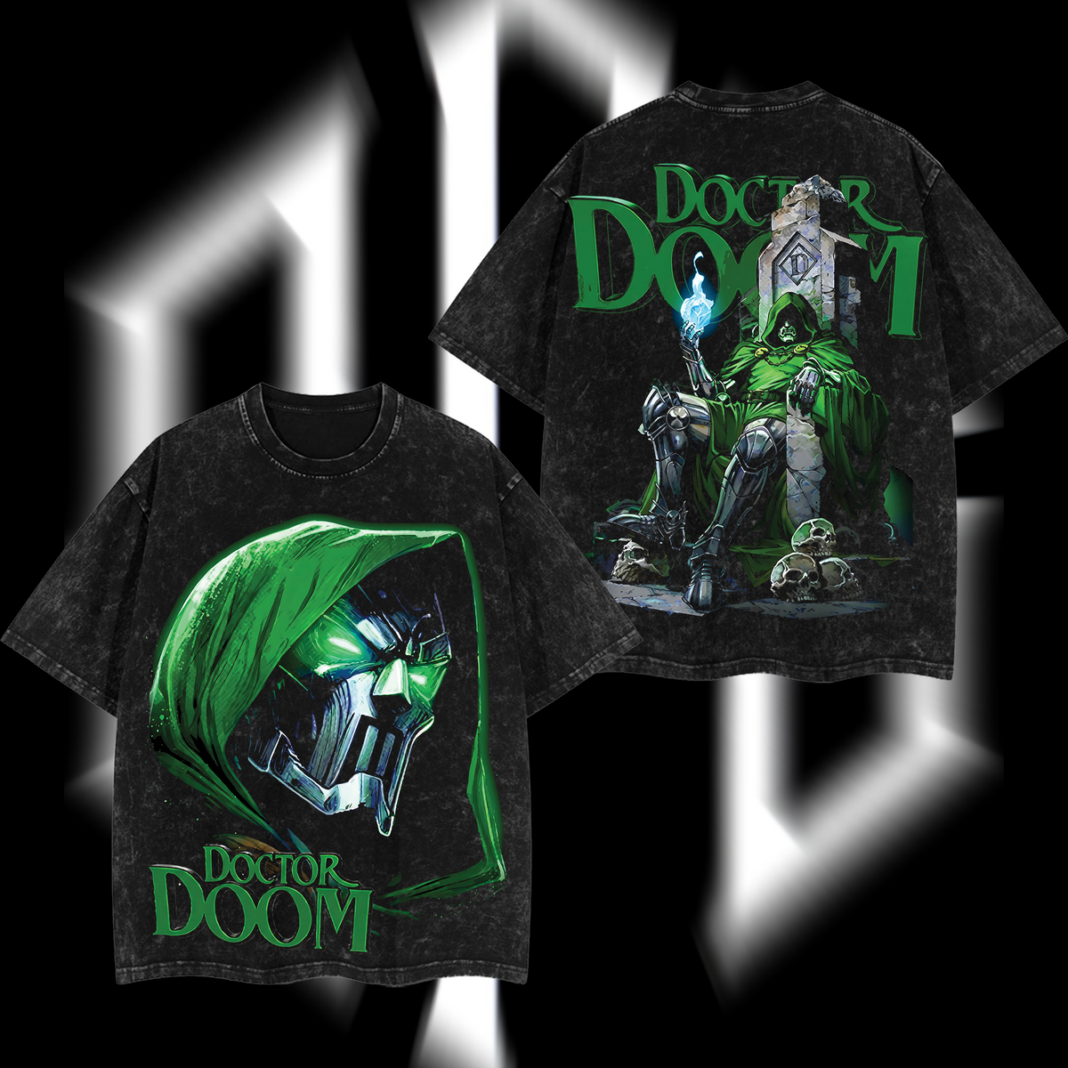 Doctor Doom Rise of Darkness - Avengers Doomsday Marvel MCU Edition Double Printed Oversize Lightweight Acid Washed T-Shirt