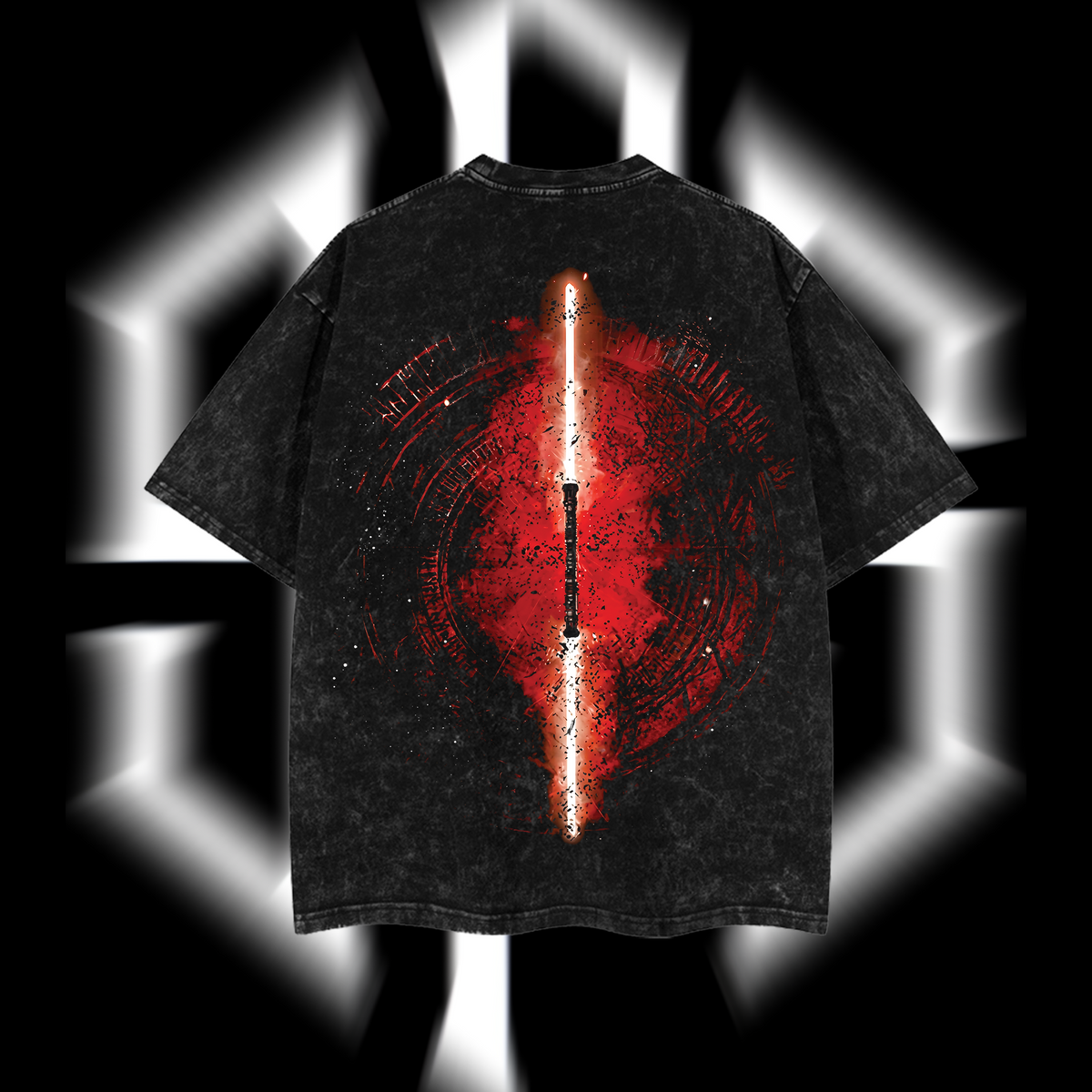 Sith Warrior "Darth Maul" Star Wars Edition Double-Printed Oversize Lightweight Acid-Washed Premium Cotton T-Shirt