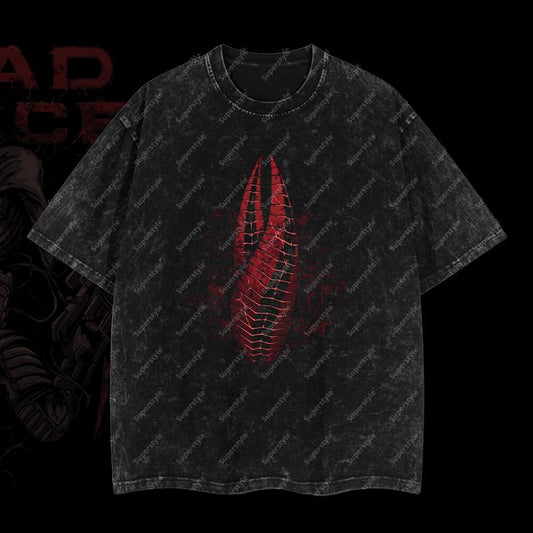 Dead Space: Necromorph Encounter Edition Double Printed Oversize Lightweight Acid Washed T-Shirt