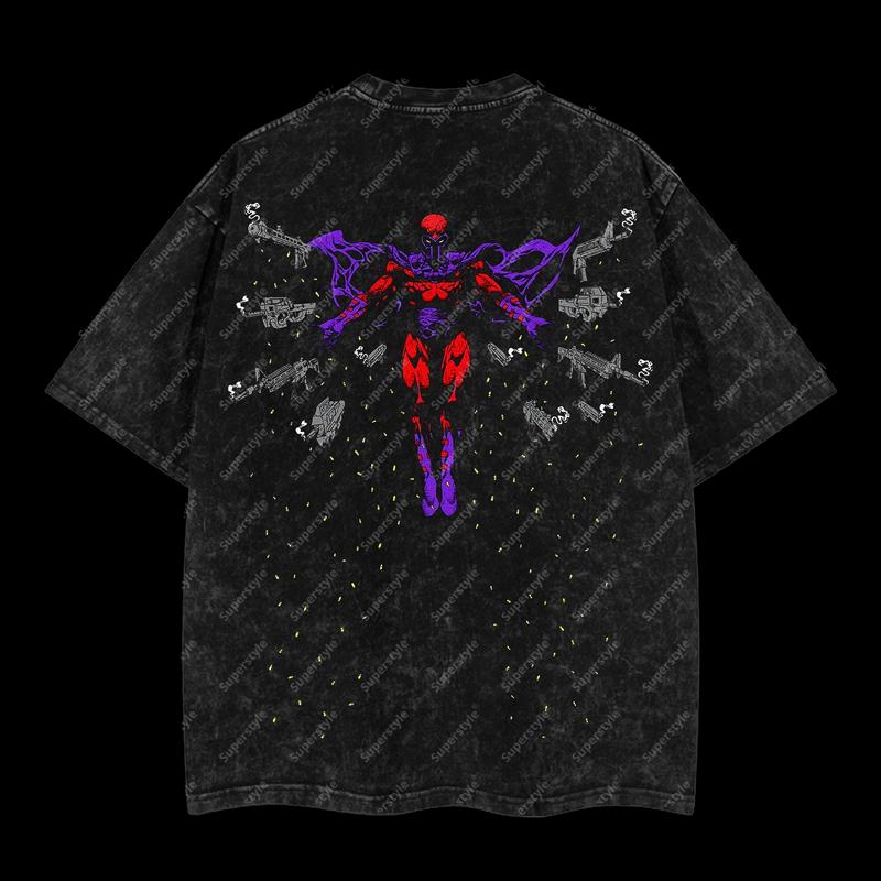The Mutant Messiah "Master of Magnetism" Magneto Marvel MCU Edition Double Printed Oversize Lightweight Acid Washed T-Shirt