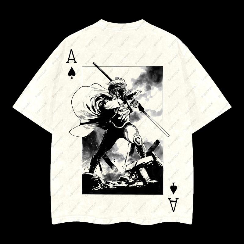 The Card Master "Gambit" Marvel MCU Edition Double Printed Oversize Lightweight Acid Washed T-Shirt