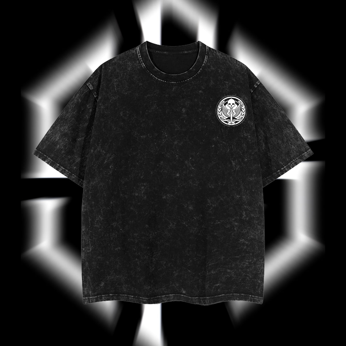 [Collection] Simon "Ghost" Riley Skull Mask Warrior Call of Duty: Modern Warfare II Edition Double Printed Oversize Lightweight Acid Washed Tee