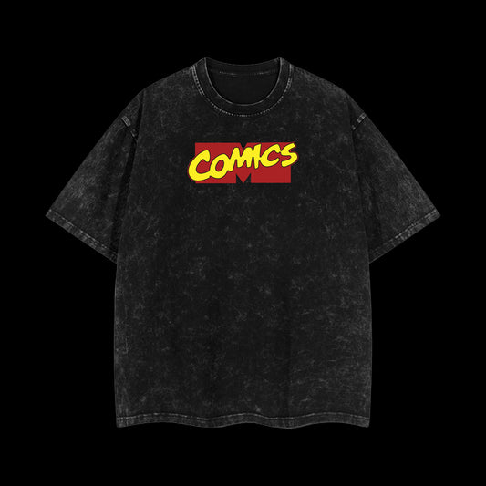 MTU Spider-man vs Mark Grayson Invincible War Comic Marvel MCU Double Printed Oversize Lightweight Acid Washed T-Shirt