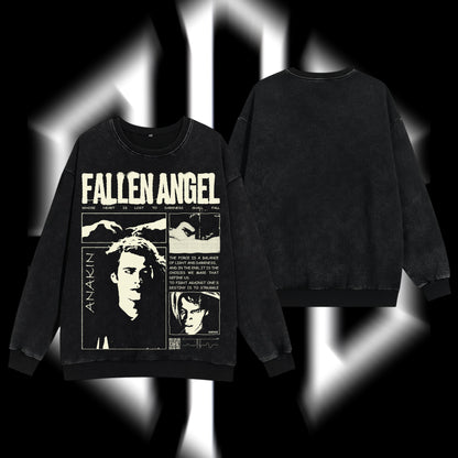 The Chosen One "Anakin Fallen Angel" Darth Vader - Star Wars Edition Double Printed Oversize Lightweight Acid Washed Sweater