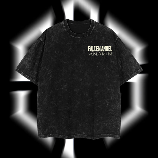 The Chosen One "Anakin Fallen Angel" Darth Vader - Star Wars Edition Double Printed Oversize Lightweight Acid Washed Tee
