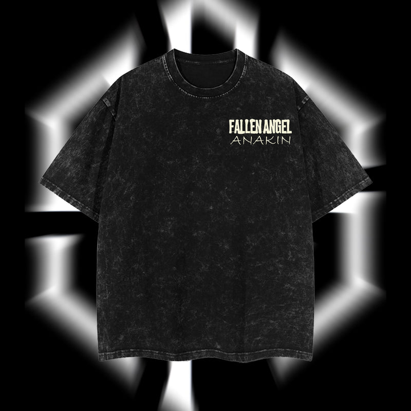 The Chosen One "Anakin Fallen Angel" Darth Vader - Star Wars Edition Double Printed Oversize Lightweight Acid Washed Tee