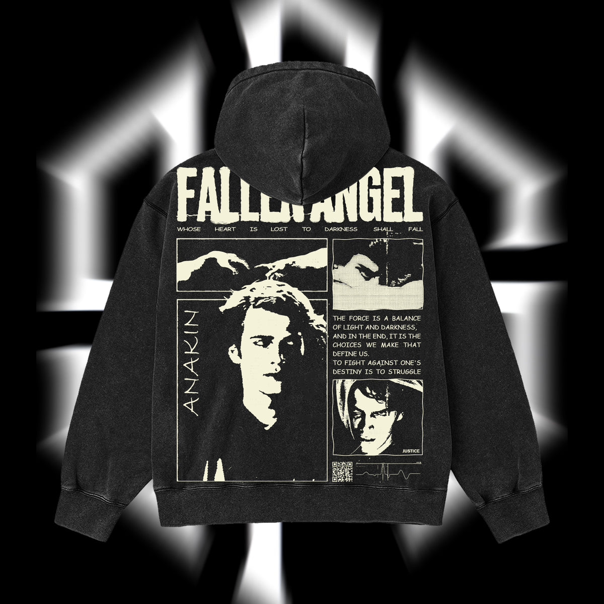 The Chosen One "Anakin Fallen Angel" Darth Vader - Star Wars Edition Double Printed Oversize Lightweight Acid Washed Hoodie