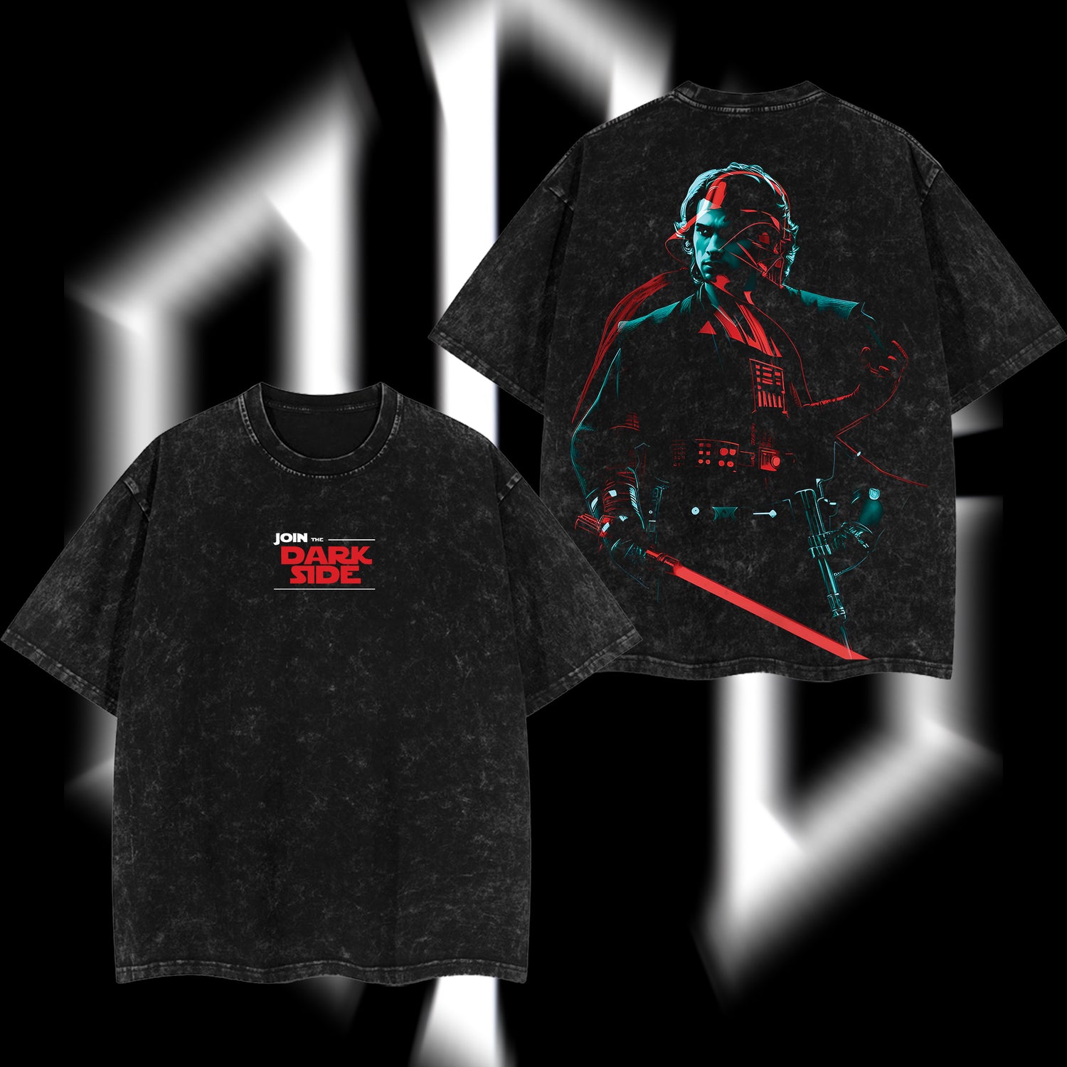 The Chosen One "Anakin Skywalker" Darth Vader - Star Wars Edition Double Printed Oversize Lightweight Acid Washed Tee