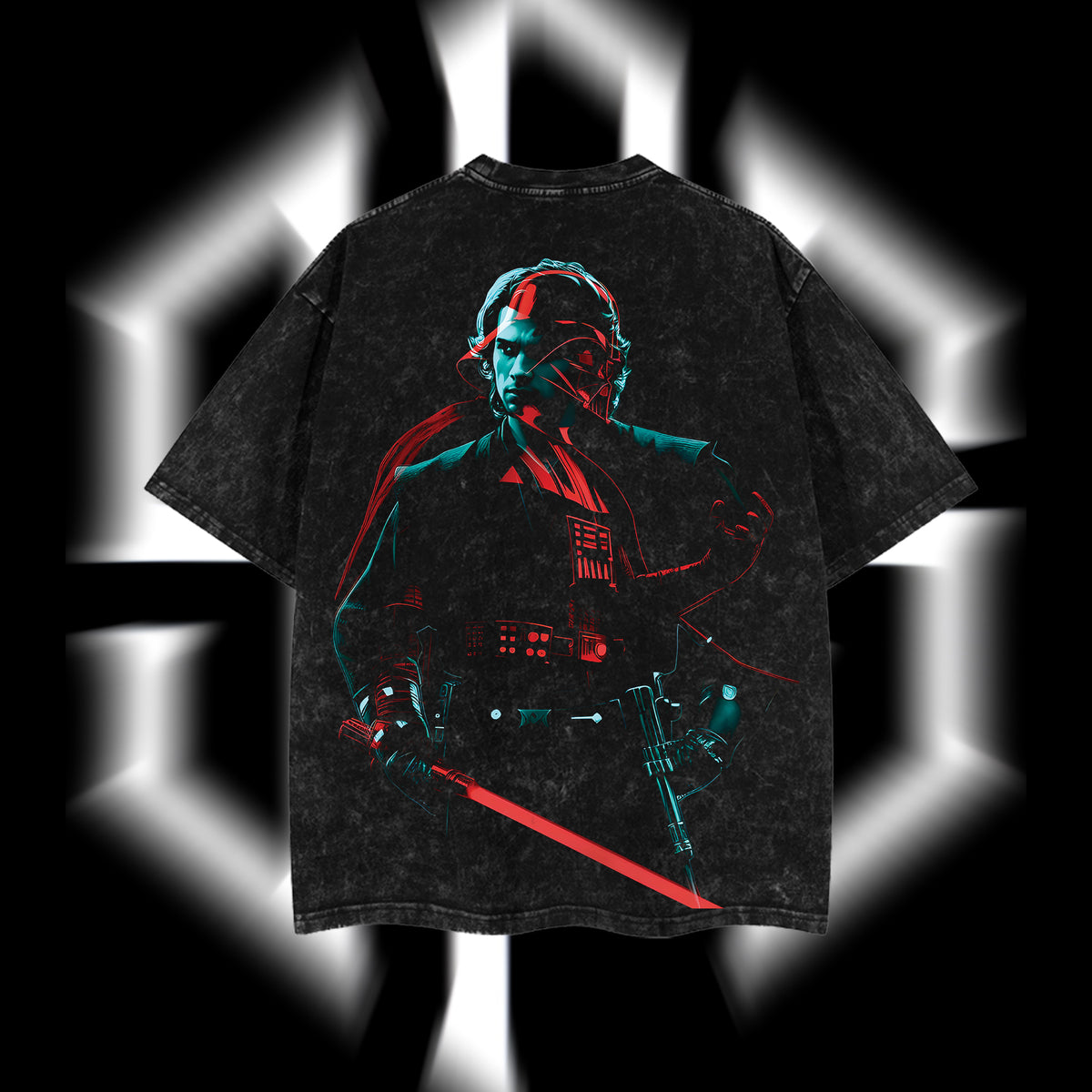 The Chosen One "Anakin Skywalker" Darth Vader - Star Wars Edition Double Printed Oversize Lightweight Acid Washed Tee