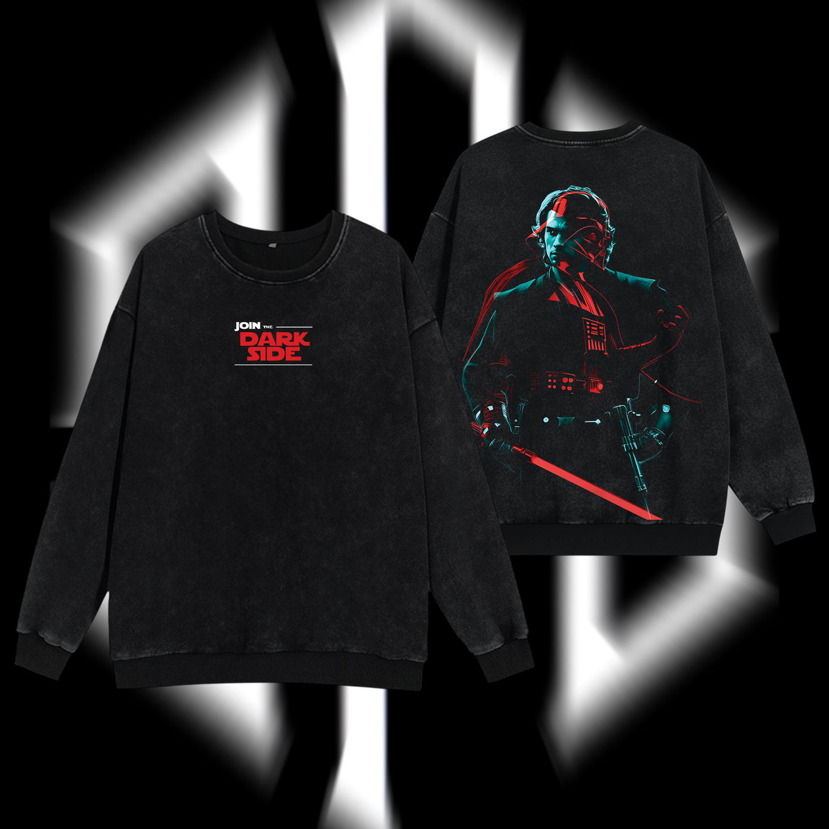 The Chosen One "Anakin Skywalker" Darth Vader - Star Wars Edition Double Printed Oversize Lightweight Acid Washed Sweater
