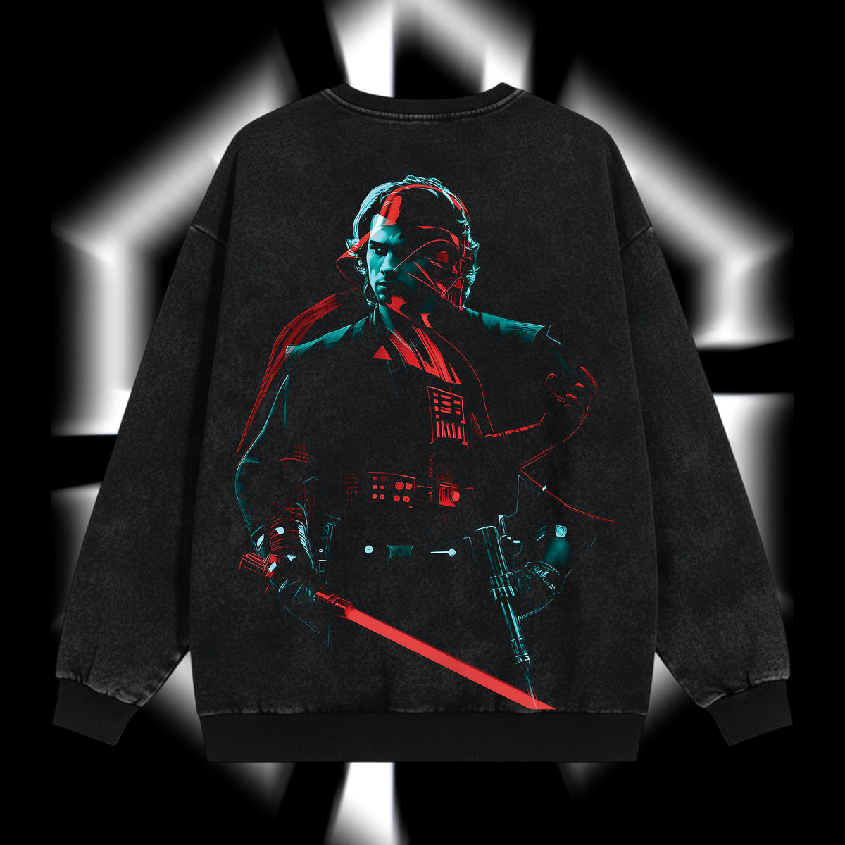 The Chosen One "Anakin Skywalker" Darth Vader - Star Wars Edition Double Printed Oversize Lightweight Acid Washed Sweater