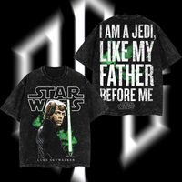 Luke Skywalker – The Jedi Legend Star Wars Edition Double-Printed Oversize Lightweight Acid-Washed Premium Cotton T-Shirt