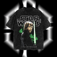 Luke Skywalker – The Jedi Legend Star Wars Edition Double-Printed Oversize Lightweight Acid-Washed Premium Cotton T-Shirt