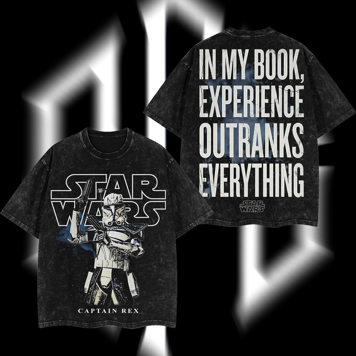 Captain Rex – The 501st Legend Star Wars Edition Double-Printed Oversize Lightweight Acid-Washed Premium Cotton T-Shirt
