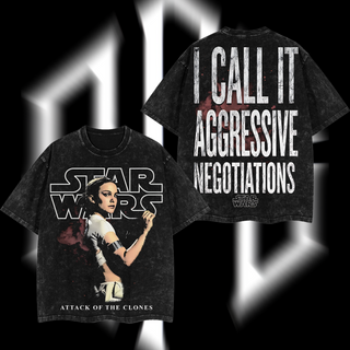 Padme Amidala – The Queen of Naboo Star Wars Edition Double-Printed Oversize Lightweight Acid-Washed Premium Cotton T-Shirt